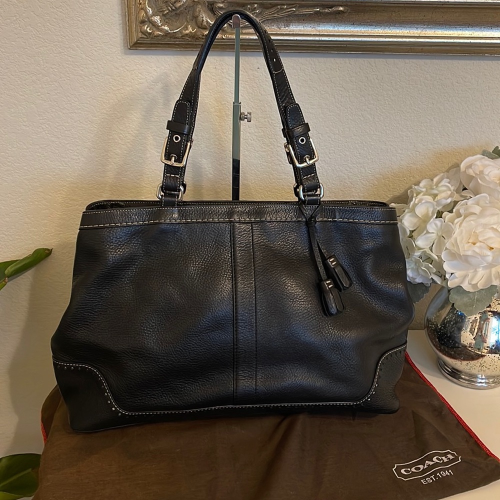 Coach Pebble Leather Tote Carryall EUC